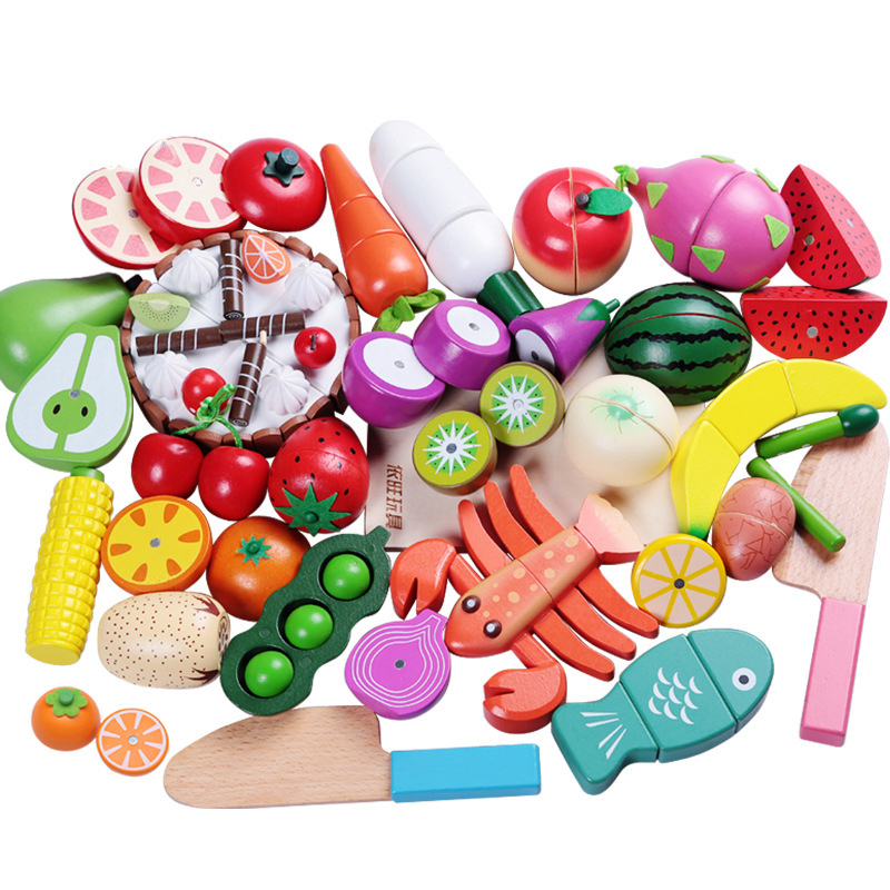 Baby Food Vegetables - 1 個木のおもちゃ磁気切断果物野菜食品ごっこ遊びシミュレーションキッチンロールプレイ知育玩具子供のため