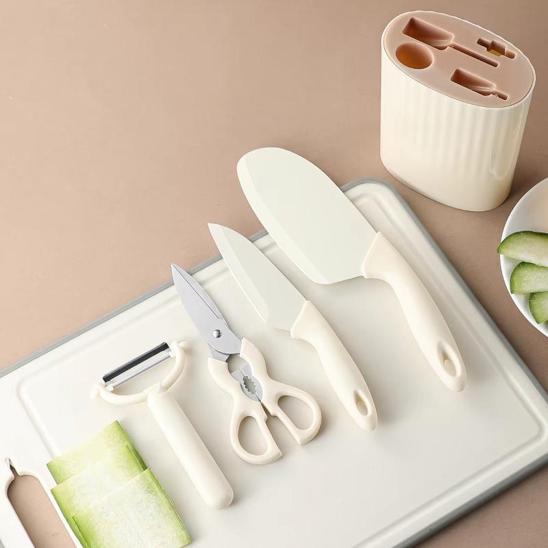 Baby Food Scissors - 5点セットのキッチン用小型ツール。ステンレス製のフルーツナイフ、ピーラー、ハサミ、離乳食調理用具のセット。