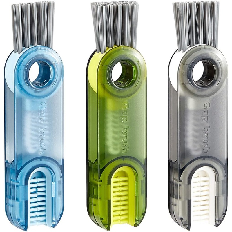 Baby Food Jars With Lids - 3本セットの3-in-1ミニカップ蓋クリーニングブラシ。多機能で、哺乳瓶、タンブラー、花瓶、キーボードなどの細部の隙間をきれいに掃除できます。