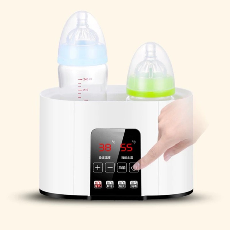Baby Food Warmer - B02C-ベビーフード用ヒーター（EUプラグ）、24時間一定温度モード、すべての哺乳瓶に対応したダブル哺乳瓶ウォーマー、母乳・ミルク用ヒーター