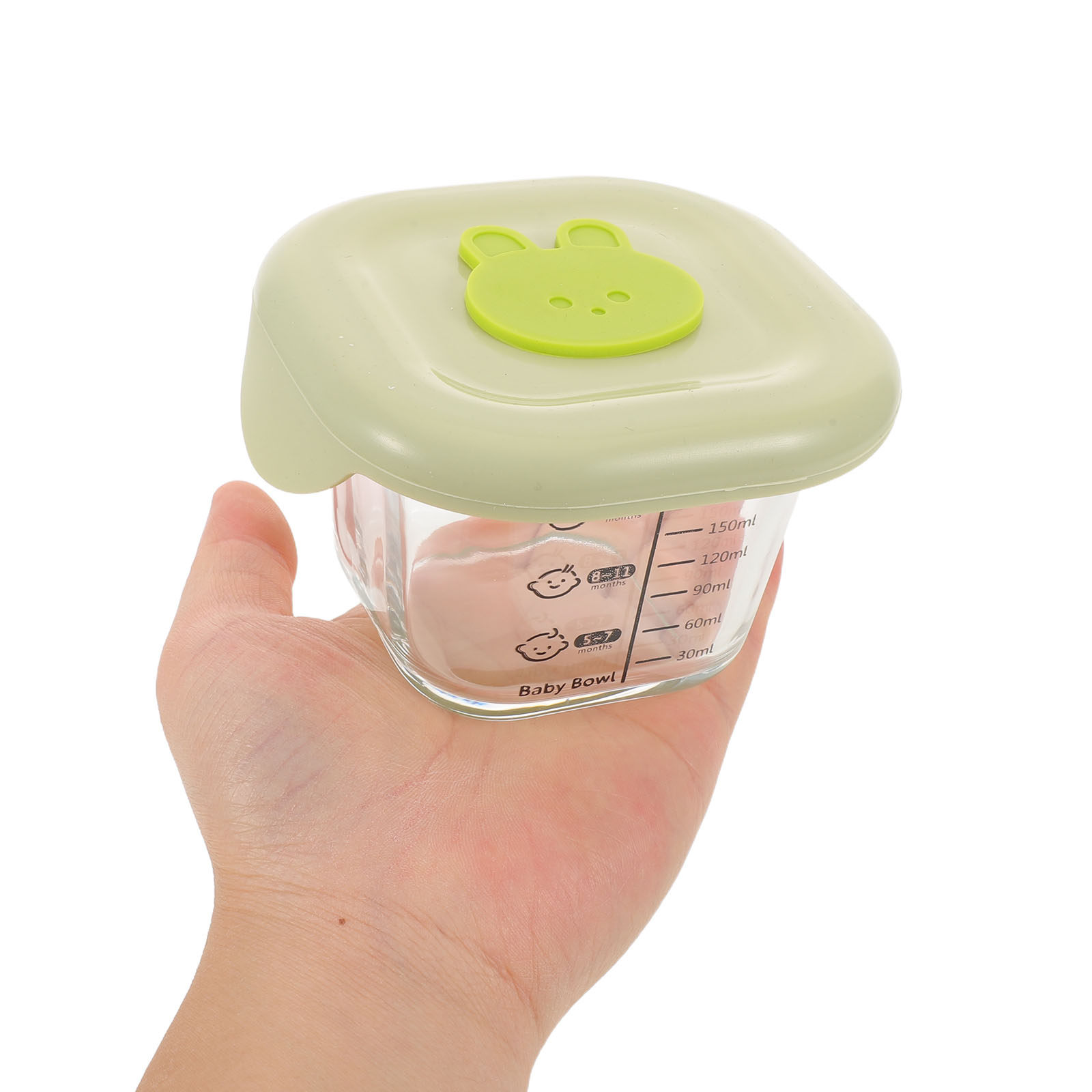 Baby Food Jars With Lids - 2個入り、赤ちゃん用食品保存容器、漏れ防止、再利用可能なプラスチック製、持ち運び可能なピューレや軽食用のボウル、黄色と緑の蓋、子供用弁当箱。
