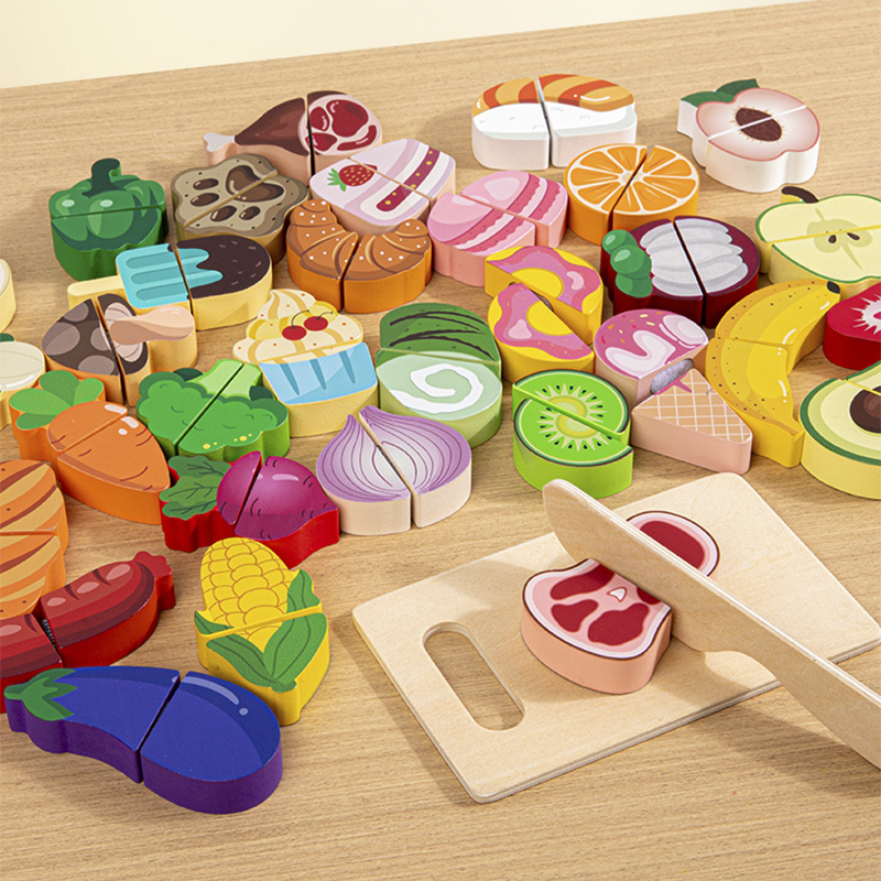 Baby Food Vegetables - シミュレーションキッチンふりおもちゃ木製クラシックゲーム知育玩具子供のためのキッズギフト切断果物野菜食品セット