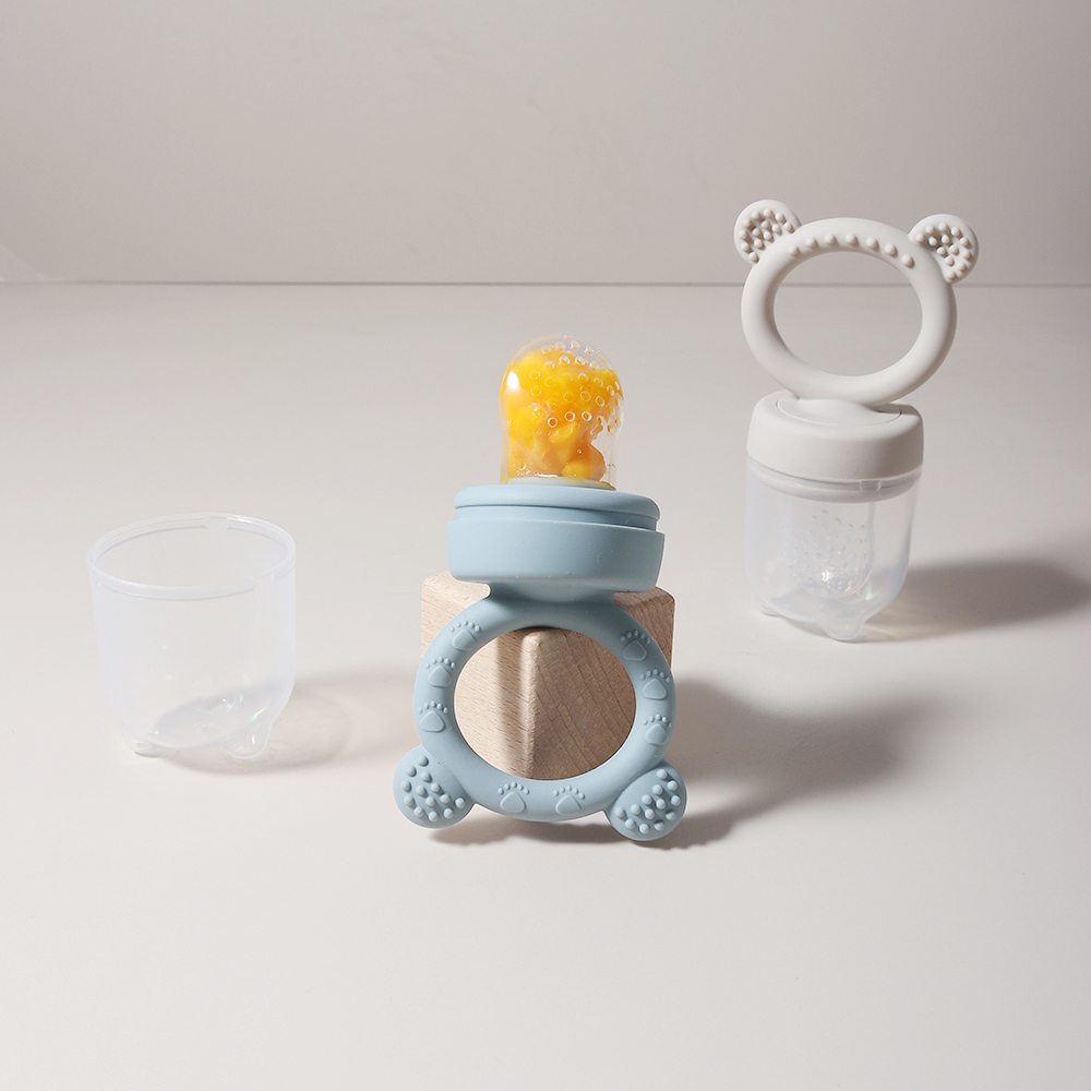 Baby Food Vegetables - 新しいベビーフードグレードシリカゲル製ベビー用おしゃぶり、クマ型フルーツフィーダー、赤ちゃんの食事用に果物や野菜を粉砕します