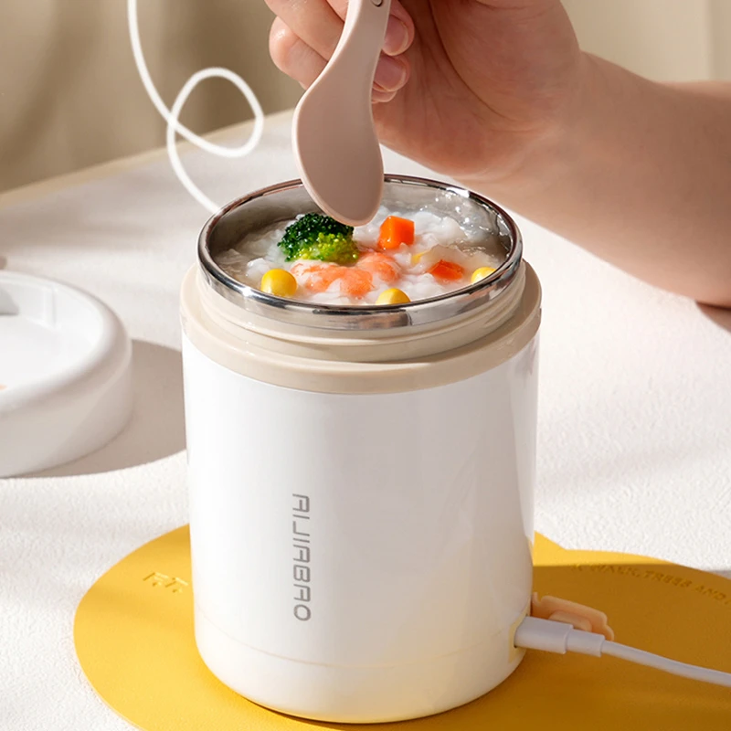 Baby Food Warmer - 600 ミリリットル USB 電気加熱弁当箱ポータブルピクニックミルクドリンク食品ヒーターステンレス鋼食品ウォーマー容器 5V 12V