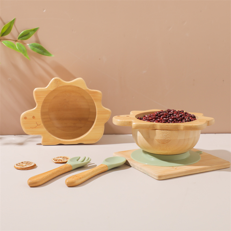 赤ちゃんの恐竜の食器,木製のプレート,ボウル,シリコン吸引, - Baby Food Menu のレビューと価格
