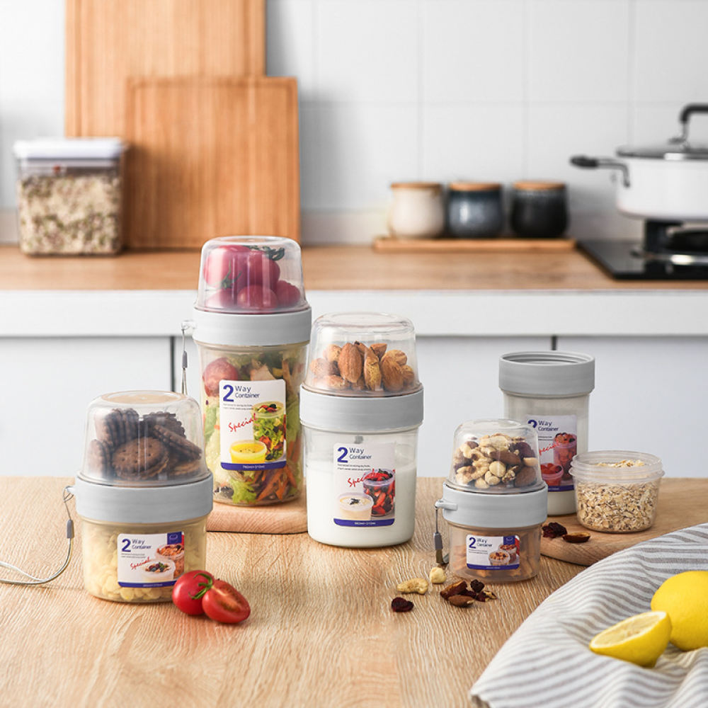 持ち運び可能な二重構造の密閉容器。ヨーグルト、サラダ、フルー - Baby Food Jars With Lids のレビューと価格