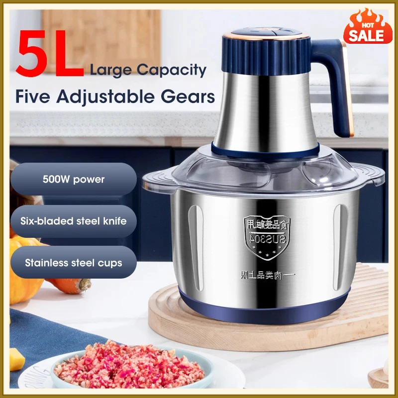 304ステンレス製、5L容量の電動ミンサー。多機能フードクラ - Baby Food Vegetables のレビューと価格