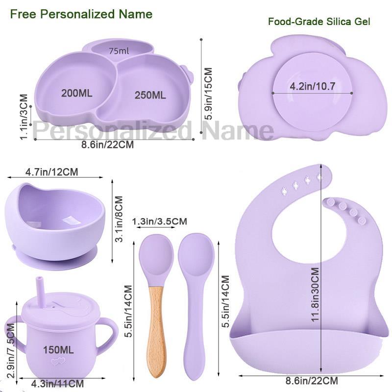 新生児用シリコンウサギ型プレート,名前が無料でパーソナライズ - Baby Food Menu のレビューと価格