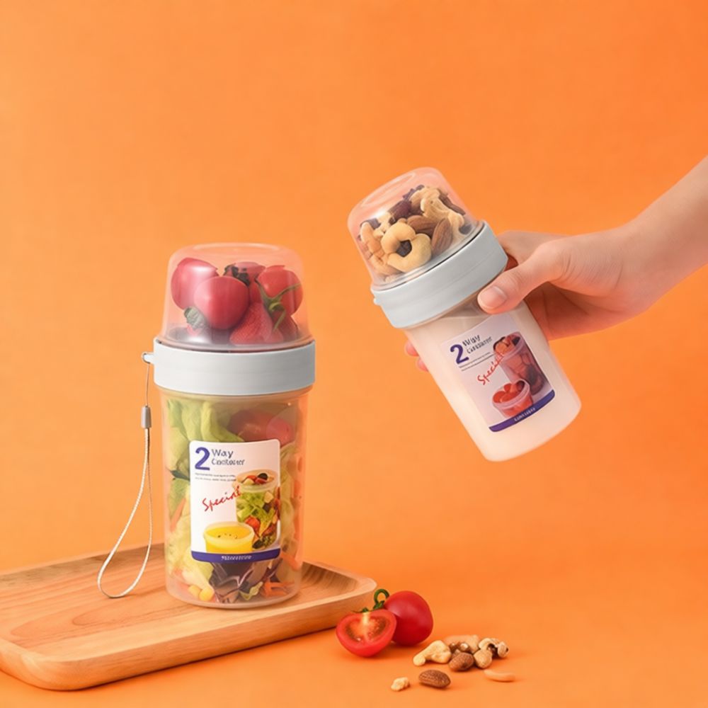 持ち運び可能な二重構造の収納ボックス。ヨーグルト、サラダ、果 - Baby Food Jars With Lids のレビューと価格
