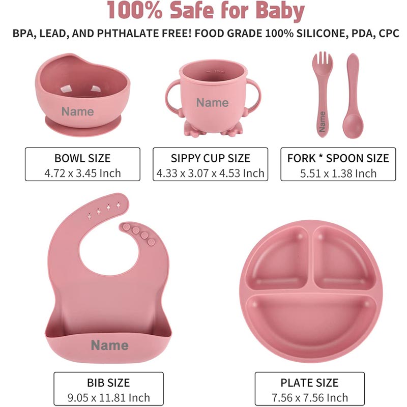 赤ちゃん用のパーソナライズされた名前のフィーディングセット, - Baby Food Menu のレビューと価格